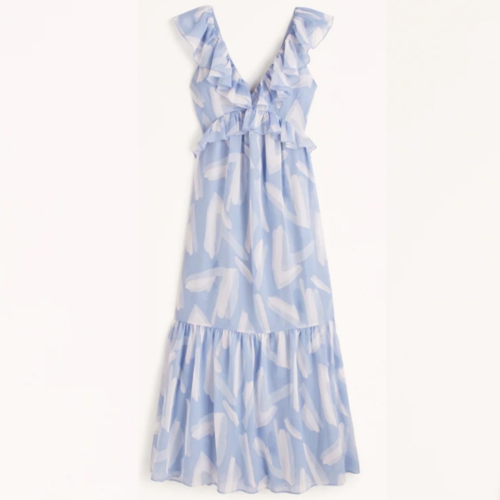 RARE Abercrombie & Fitch Drama Ruffle Maxi Dress - Like New